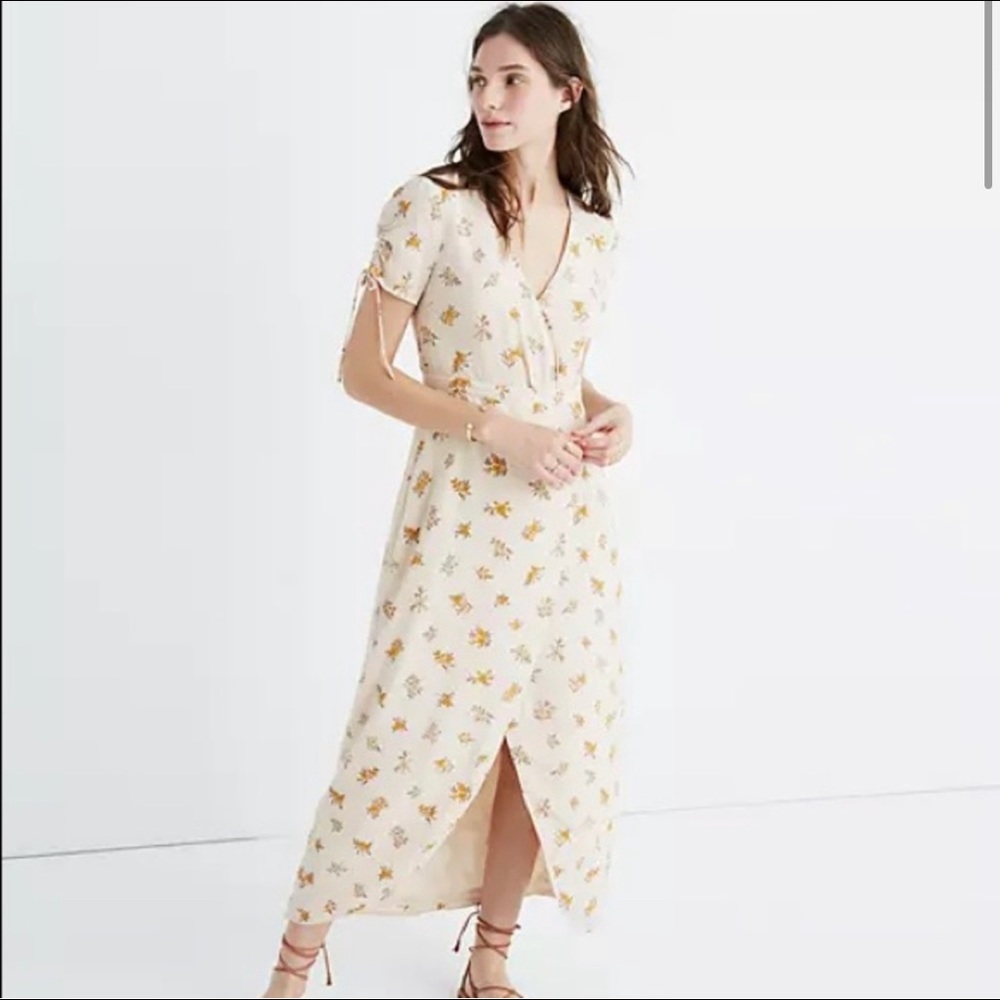 Madewell Floral Silk Wrap Dress